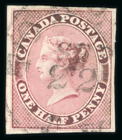 Stamp of Canada 1852-57 3d scarlet-vermilion, on wove paper, used with