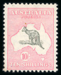 Stamp of Australia » Commonwealth of Australia 1929-30 Kangaroo 10s grey and pink, mint, good colour