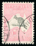 Stamp of Australia » Commonwealth of Australia 1931-36 Kangaroo 10s grey and pink, die II, used