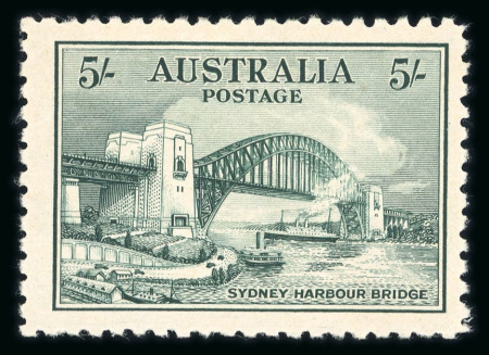 Stamp of Australia » Commonwealth of Australia 1932 Sydney Harbour Bridge 5s blue-green, mint
