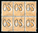 Stamp of Australia » Commonwealth of Australia 1913 Official 4d orange, die II, used block of six