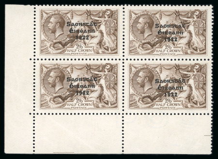 Stamp of Ireland » 1927-28 Wide Date Overprints (T72-T74) 2s6d chocolate, mint, and mint nh bottom left corner
