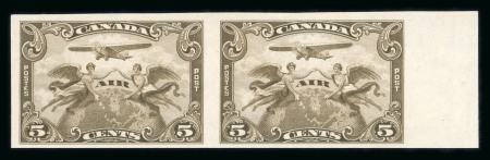 Stamp of Canada 1928 Air 5c olive-brown, mint, left sheet marginal