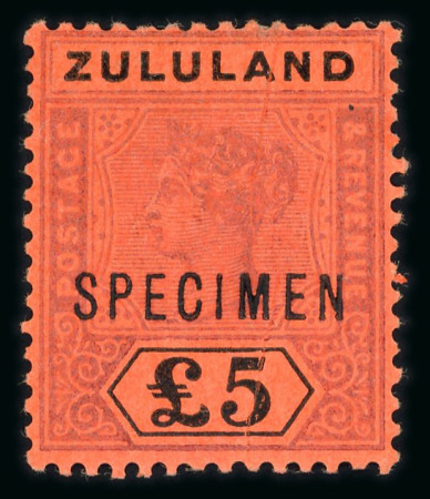 Stamp of South Africa » Zululand 1894-96 CA £5 purple and black on red, mint single