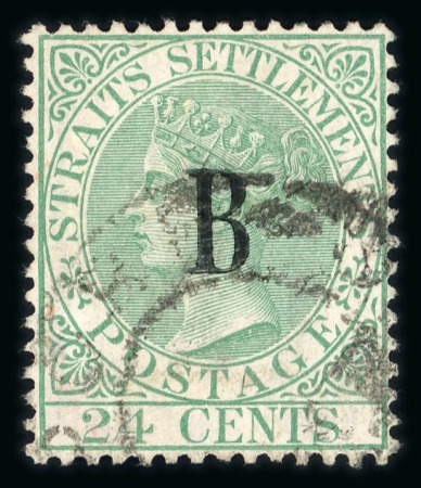 Stamp of British P.O. in Siam (Bangkok) » Stamps » Type I 1882-85 Strait Settlements 24c green, used, very fine