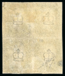 Stamp of Great Britain » 1840 1d Black and 1d Red plates 1a to 11 1840 1d. black, pl. 7, KI-LJ mint block of four on experimental thin paper