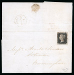 Stamp of Great Britain » 1840 1d Black and 2d Blue "May Dates" 1840 (May 6) lettersheet with 1840 1d black pl.1a BH sent on the 6th May 1840, the first official day of use
