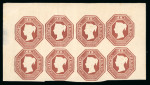 Stamp of Great Britain » 1847-54 Embossed 1847-54 10d brown, die 3, a magnificent mint block of eight