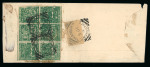 Stamp of Indian States » Orchha 1914 (Oct 5) envelope sent registered and franked on the reverse with 1913 1/2a green block of six
