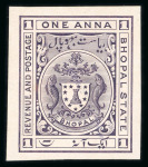 Stamp of Indian States » Bhopal Officials: 1908-11 issue group on three stockpages