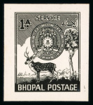 Stamp of Indian States » Bhopal Officials: 1940 issue group incl. four photographic essays in unissued design