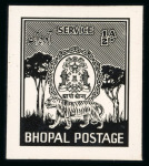 Stamp of Indian States » Bhopal Officials: 1940 issue group incl. four photographic essays in unissued design