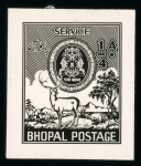 Stamp of Indian States » Bhopal Officials: 1940 issue group incl. four photographic essays in unissued design