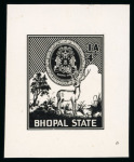 Stamp of Indian States » Bhopal Officials: 1940 issue group incl. four photographic essays in unissued design