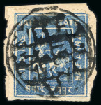 Stamp of Indian States » Jaipur 1904 1/2a ultramarine tied to small piece by Jaipur seal cancel