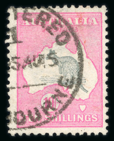 Stamp of Australia » Commonwealth of Australia 1913-14 Kangaroo 10s grey & pink, die II, used