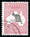Stamp of Australia » Commonwealth of Australia 1913-14 Kangaroo £2 black and rose, die II, used