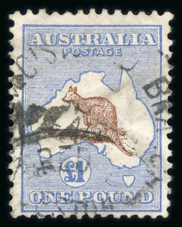 Stamp of Australia » Commonwealth of Australia 1913-14 Kangaroo £1 brown and ultramarine, die II, used
