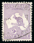 Stamp of Australia » Commonwealth of Australia 1915 Kangaroo 9d violet, die II, used showing watermark inverted