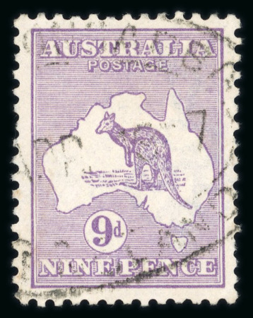 Stamp of Australia » Commonwealth of Australia 1915 Kangaroo 9d violet, die II, used showing watermark inverted