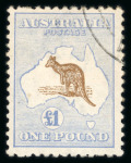 Stamp of Australia » Commonwealth of Australia 1915-27 Kangaroo £1 chocolate and dull blue, die II, used