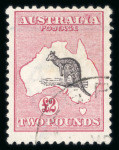 Stamp of Australia » Commonwealth of Australia 1915-27 Kangaroo £2 black and rose, die II, used with partial cds (CTO)