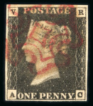 Stamp of Great Britain » 1840 1d Black V. R. Official 1840 1d black VR Official AC, used example with large balanced margins all round
