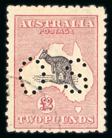 Stamp of Australia » Commonwealth of Australia 1915-28 Kangaroo Official £2 black and rose, used