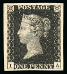 Stamp of Great Britain » 1840 1d Black and 1d Red plates 1a to 11 1840 1d black pl.6 IA and 1840 2d blue pl.1 AD, two stunning mint examples of the world's first two postage stamps
