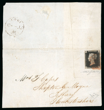 Stamp of Great Britain » 1840 1d Black V. R. Official 1840 1d black V.R. Official, JF, the famous “Largentiere” cover