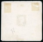 Stamp of Great Britain » Line Engraved Essays, Plate Proofs, Colour Trials and Reprints 1860-71 proof for 1d black on paper (62 x 65mm) engraved " 1 / OLD ORIGINAL' (in reverse)
