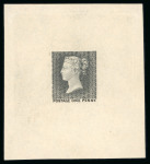 Stamp of Great Britain » Line Engraved Essays, Plate Proofs, Colour Trials and Reprints 1870 Ormond hill die proof in black on wove paper from the 1st (later rejected) die