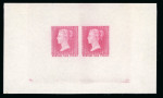 Stamp of Great Britain » Line Engraved Essays, Plate Proofs, Colour Trials and Reprints 1935 reprint of the first (rejected) die of the One Penny stamp in a pair of rose-carmine