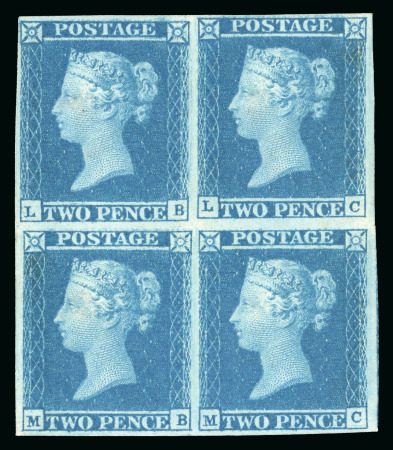 Stamp of Great Britain » 1841 2d Blue 1841 2d. blue,  pl. 3, LB-MC, a superb mint block of