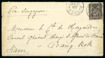 Stamp of British P.O. in Siam (Bangkok) » Covers 1887 (Nov 27) Envelope from the Countess de Kergaradec