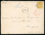 Stamp of British P.O. in Siam (Bangkok) » Covers 1883 (May 6) Envelope from the Count de Kergaradec