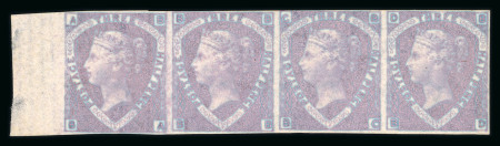 Stamp of Great Britain » 1854-70 Perforated Line Engraved 1860 1 1/2d rosy mauve, prepared for use but not issued, a remarkable assembly
