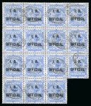 Stamp of Great Britain » Officials I.R. Official: 1890 10/- Ultramarine irregular used block of 15