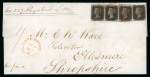 Stamp of Great Britain » 1840 1d Black and 1d Red plates 1a to 11 1841 (6 Feb) entire letter to Shropshire endorsed "No 257 Registered Letter" bearing four 1840 1d. blacks
