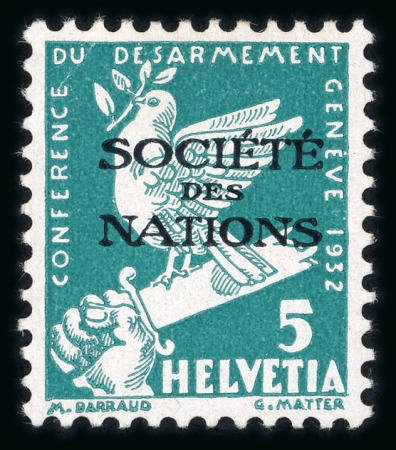 Stamp of Switzerland / Schweiz » Ämtermarken 1932 SDN Gedenkmarken zur Abrüstungskonferenz in Genf