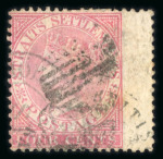 Stamp of British P.O. in Siam (Bangkok) » Cancellations » Consular Cachets British Consulate: Strait Settlements 1882 CC 4c rose,