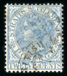 Stamp of British P.O. in Siam (Bangkok) » Cancellations » Consular Cachets British Consulate: Strait Settlements 1882 CC 12c blue,
