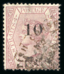 Stamp of British P.O. in Siam (Bangkok) » Cancellations » Consular Cachets British Consulate: Strait Settlements 1882 CC 10 on 30c claret, bearing oval "BRITISH CONSULATE BANGKOK" cachet in black