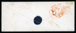 Stamp of Great Britain » 1847-54 Embossed 1855 1s embossed with 1d red 'star' on neat little cover to Rome, tied "Castle Street" Scots Local cancel