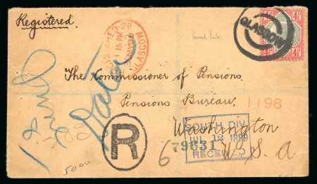 Stamp of Great Britain » Collections 1844-99 group of 6 Scottish Registered covers and 6 items showing Glasgow Newspaper branch cancels.