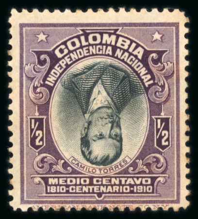Stamp of Colombia 1910 1/2c Camilo Torres inverted centre, mint