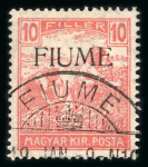 Stamp of Italy » Italy Fiume 1918-19 10f vermilion with machine "FIUME" overprint used