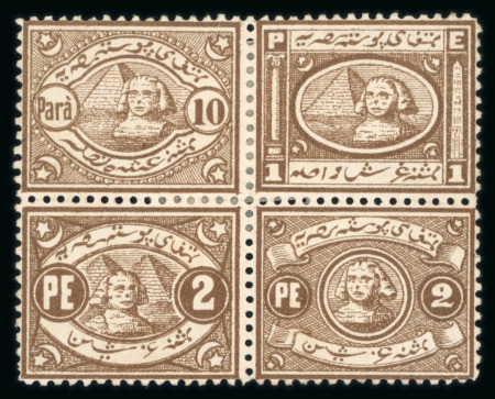 Stamp of Egypt » 1867-69 Penasson » Essays 1867 Essay of V. Penasson: Perforated blocks of four