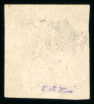 Stamp of Egypt » 1866 First Issue » Issued Stamps 5pa grey, imperforated proof, showing damaged Arabic overprint from pos. 132