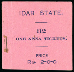 Stamp of Indian States » Idar Postal Fiscals: 1938-45 1a violet (three quarter face portrait) group incl. booklet